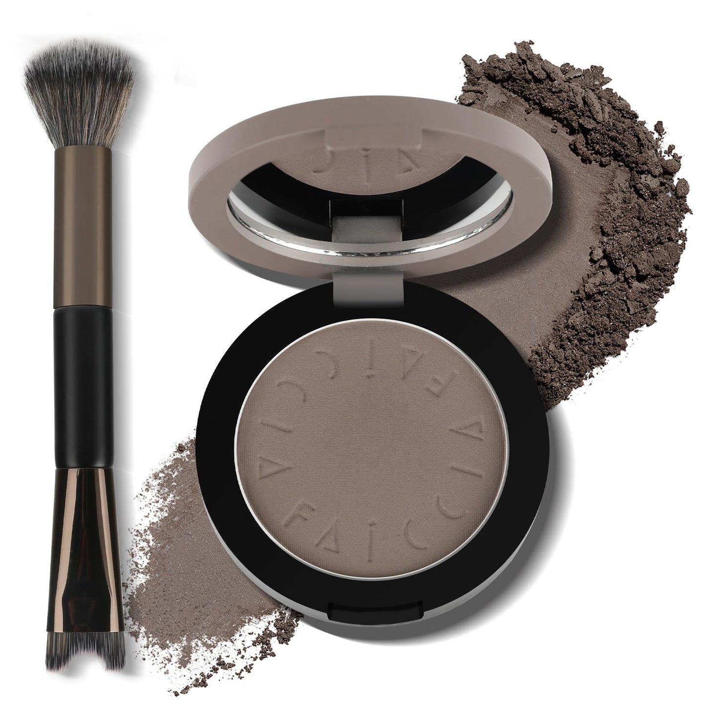 Cool Toned Contour Palette with 2 IN 1 Nose Contouring Brush & Mirror, ?Delicate Texture??Multi-Purposes & Buildable??Long Lasti