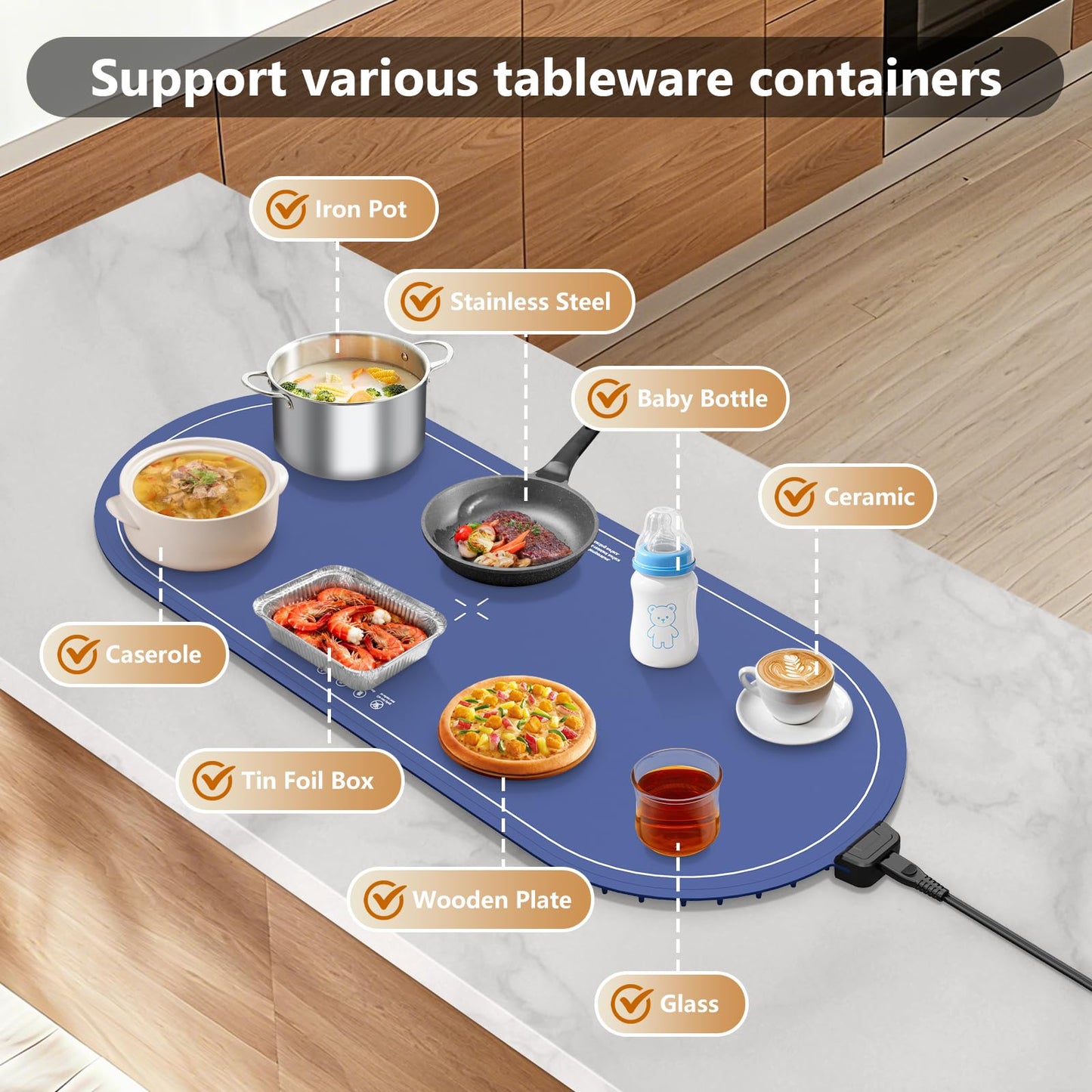Warming Mat for Food Extra Large,36"x15" Food Warming Mats for Countertops, Parties, and Daily Use with Timer and 3 Temperature Levels