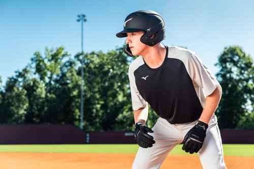 Bundle of Mizuno B6 Youth Baseball Batting Helmet, Grey, Youth One Size + Mizuno Batters Face Protector, Grey, Right Hand Batter