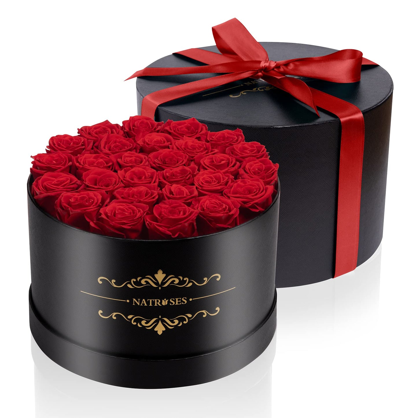 NATROSES 27 Piece Forever Preserved Roses in a Box, Preserved Flowers for Delivery Birthday, Flowers Gifts for Mothers Day, Red