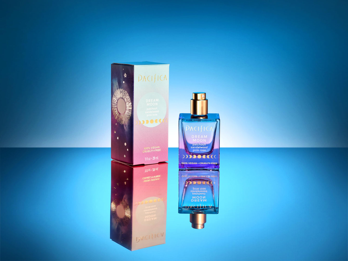 Pacifica Dream Moon Womens Spray Perfume 1 fl oz – Long-Lasting Floral Woody Fragrance for Her - Rose, Patchouli, Sandalwood – 100% Vegan, Cruelty-Free, Phthalate-Free Fragrance