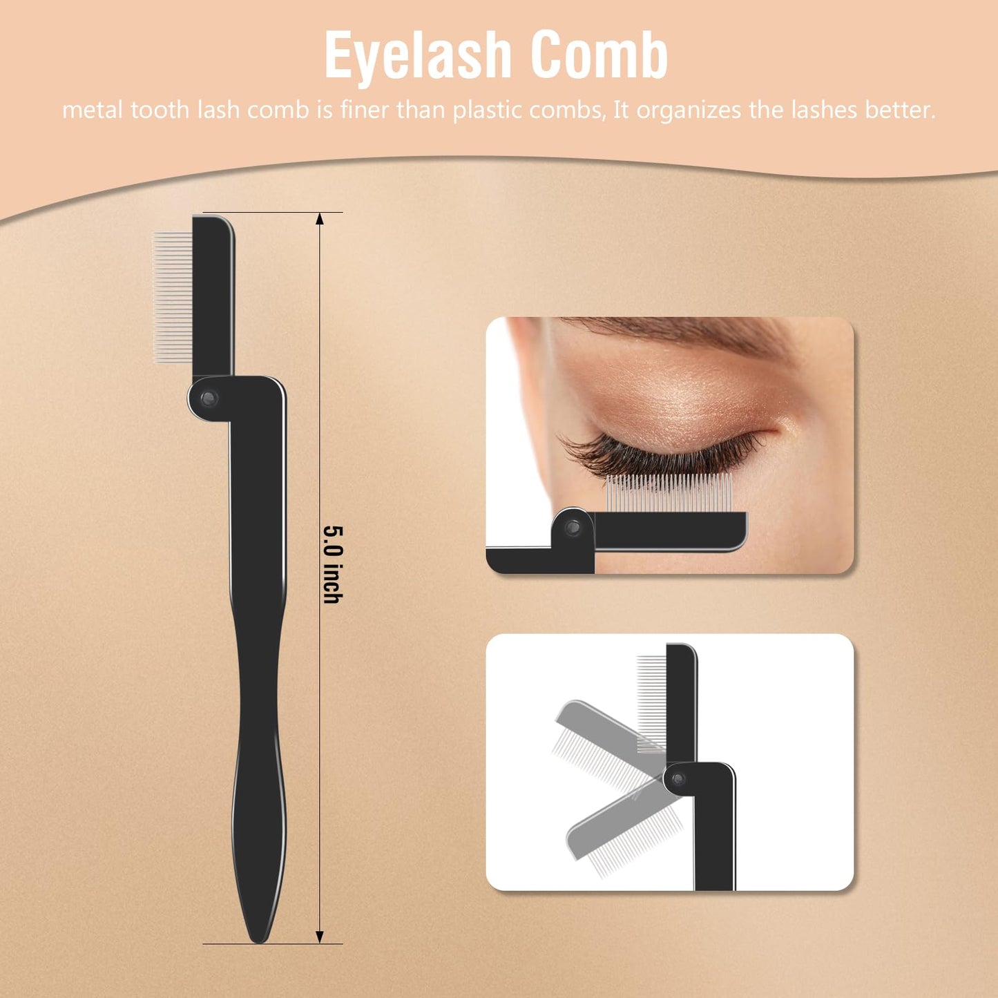 CZZXI 3PCS Eyelash Comb Lash Separator Brow Brush & Eyebrow Spoolie for Removes Clump Mascara
