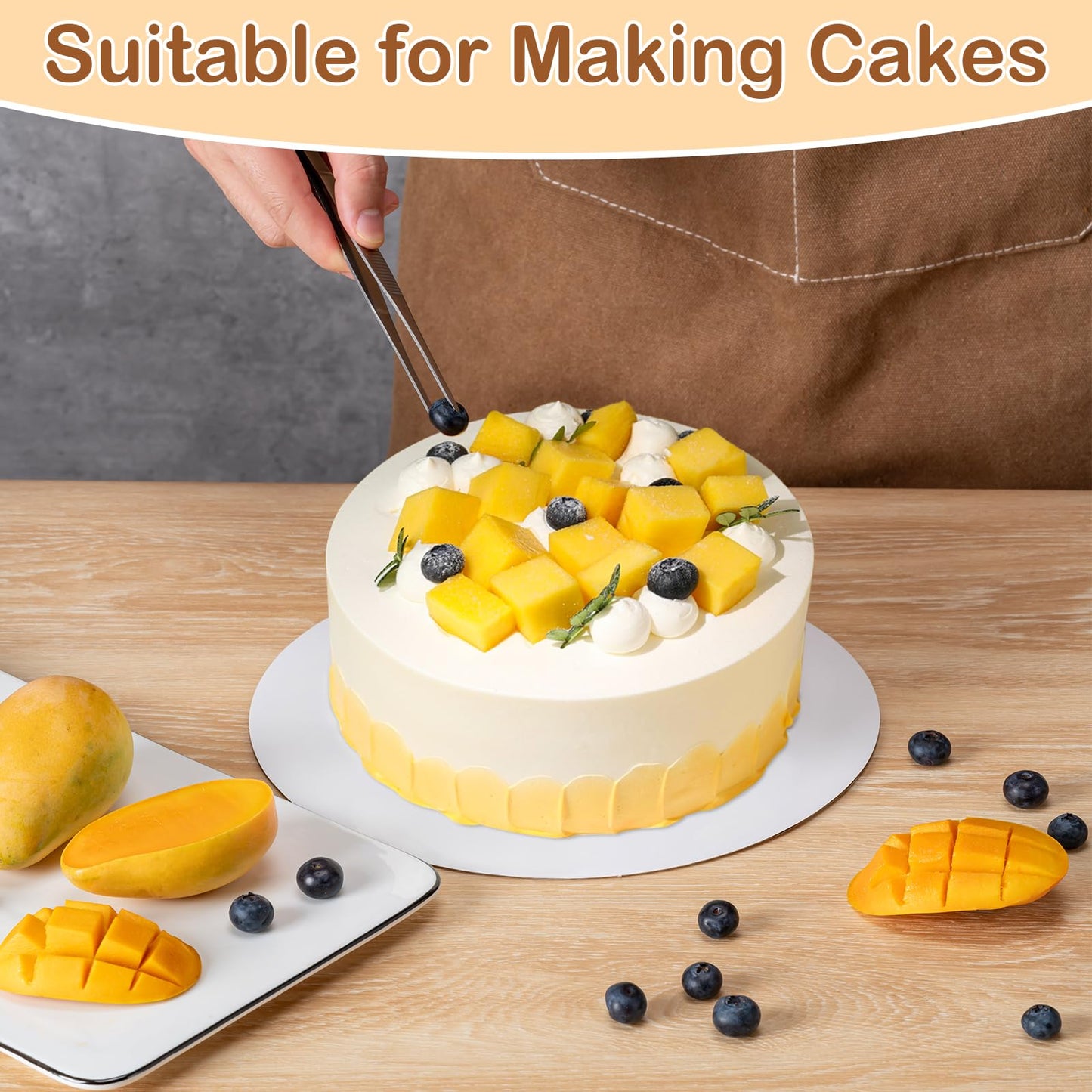 YUNZT 6 Pcs Cake Boards,White Cake Boards 10 inch Round,100%Food-graded Cardboard Cake Rounds,Waterproof and Oil-proof Cake Base for Cake DIY, Wedding, Birthday, Dessert, Pizza Decorating & Exhibition