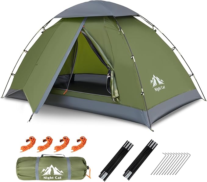 Night Cat Upgraded Backpacking Tents 1 2 Persons Easy Clip Setup Camping Tent Adults Scouts Heavy Rainproof Compact Lightw...