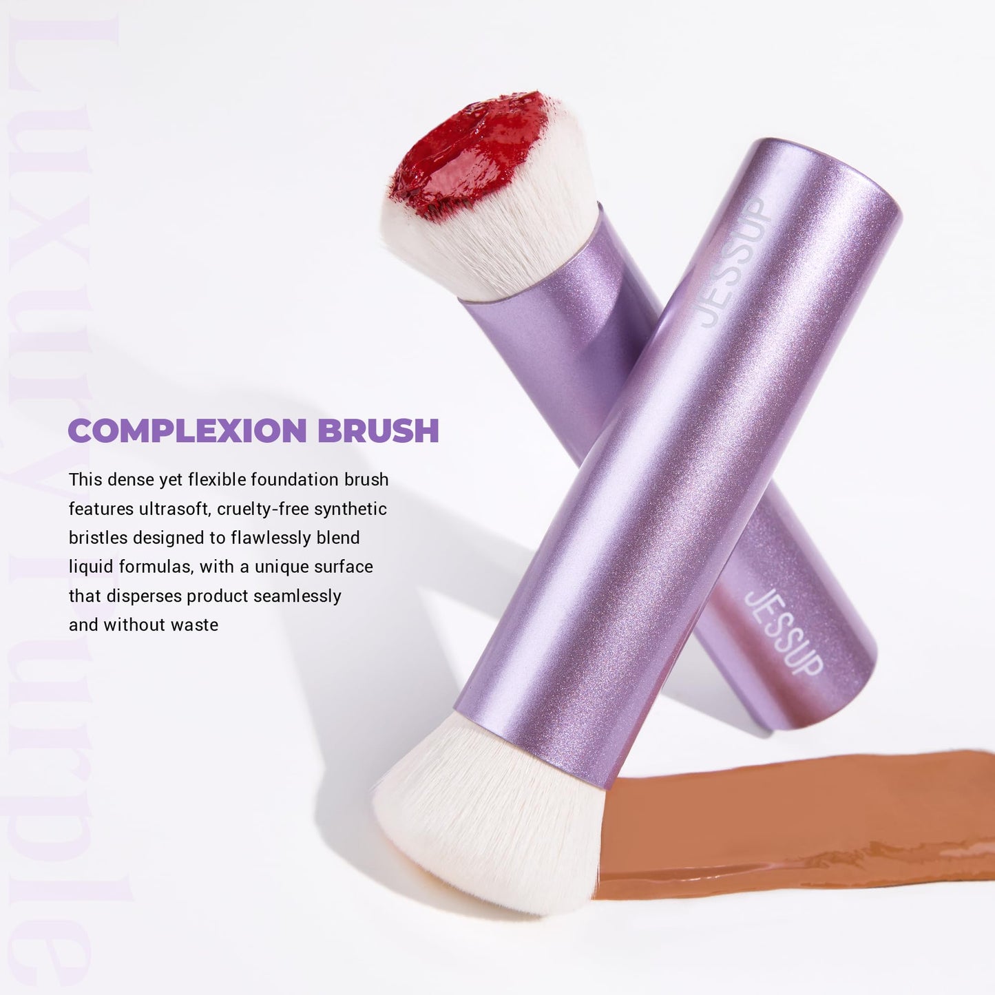 Jessup Foundation Brush for Liquid Makeup, Face Kabuki Makeup Brush for Contour Powder Blush and Bronzer, Ultra-Soft Fiber Perfe