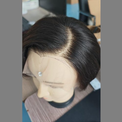 Human Hair Straight Bob Pixie Cut Wig Natural Black 13X4 HD Lace Front Wig with Baby Hair Side Part Virgin Glueless Brazilian Remy 150% Density for Black Women 6"