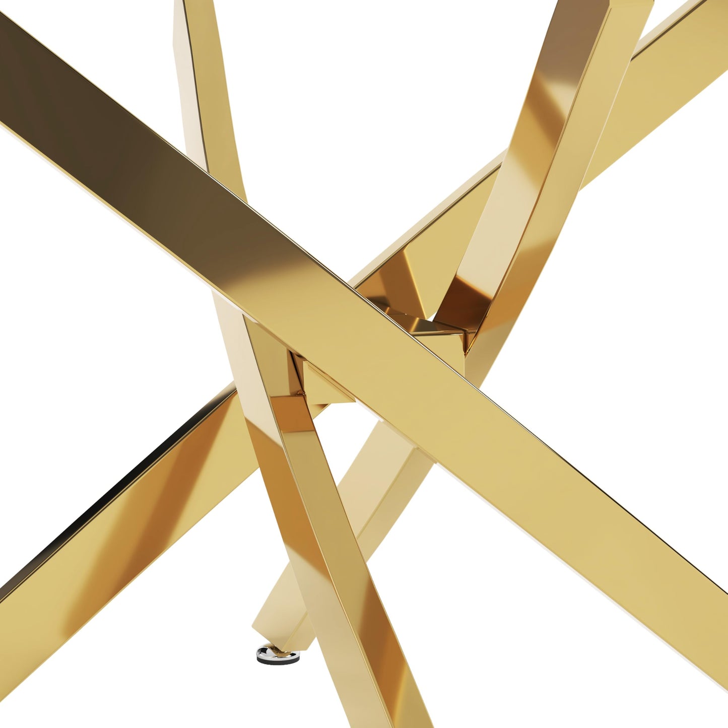 NIERN Tempered Glass Console Table with Chromed Legs, Modern Narrow Sofa Table for Hallway Entryway (Gold, 39"x18"x30")