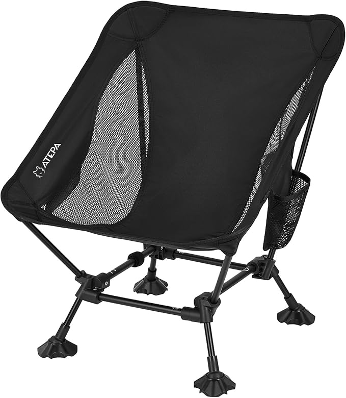 ATEPA Backpacking Chair, Ultralight Folding Portable Small Camping Chairs for Adults Compact Foldable Beach Seat with Ant...