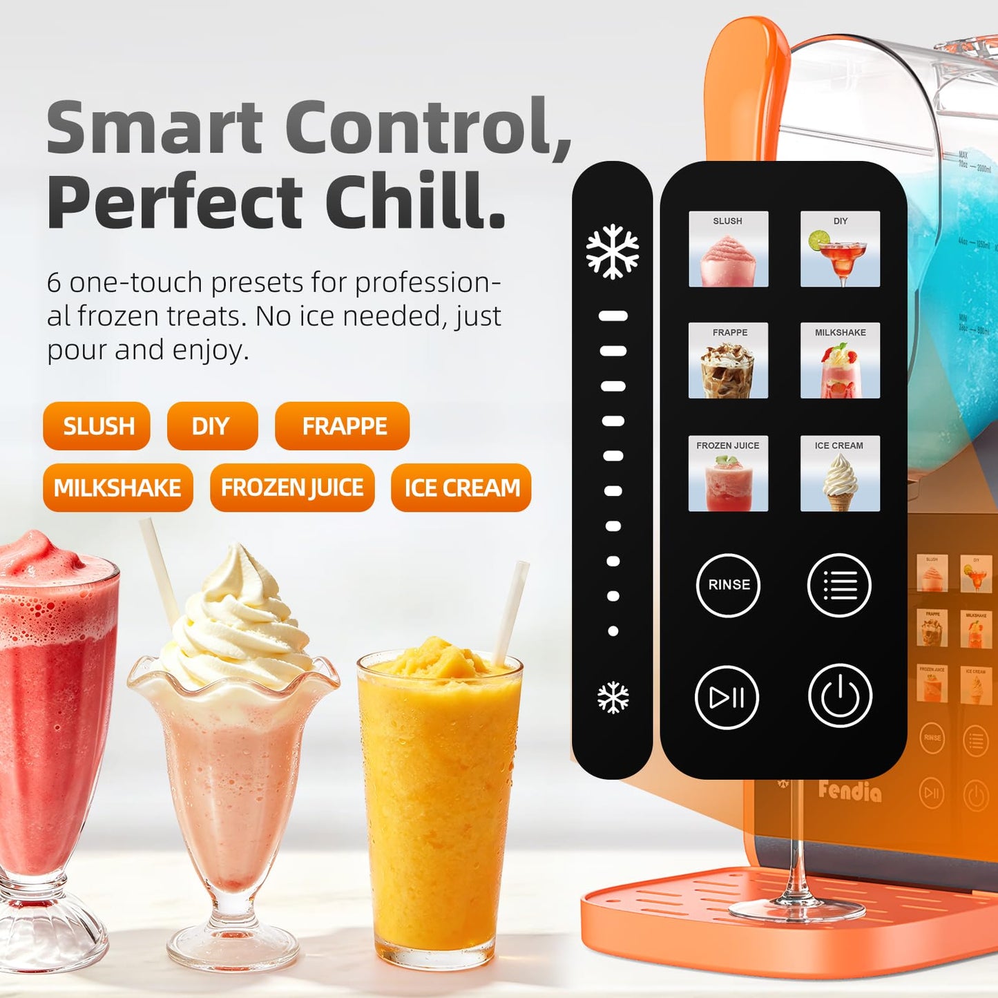 Max 95oz Slushie Machine with 6 Smart Presets, No Ice Needed Frozen Drink Maker for Home, Quick 30-Min Freeze for Slush, Margaritas, Smoothies, Ice Cream & More, Large Capacity Party Slushy Maker