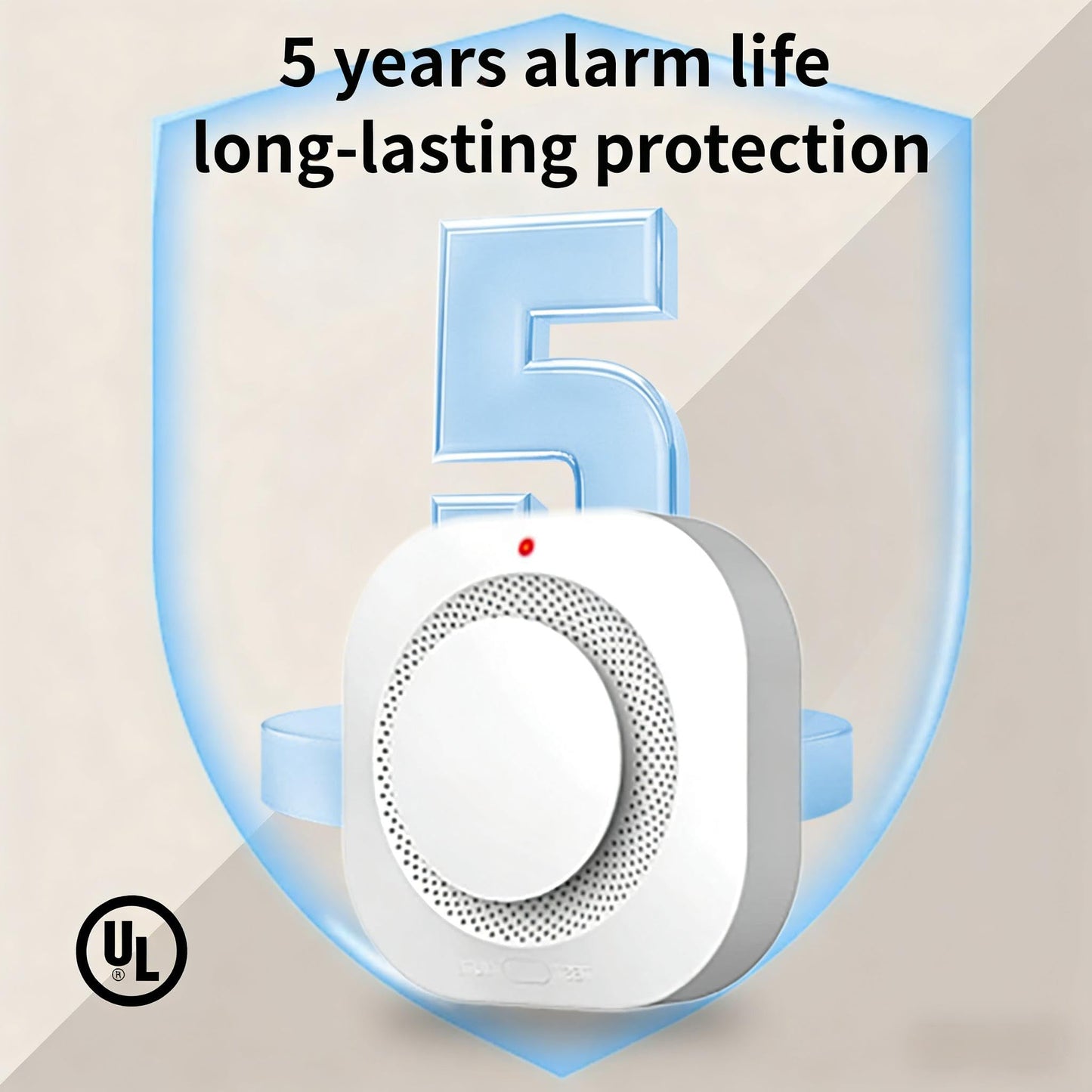 COHANSHAN Smoke Alarm，Smoke Detector，fire Alarms Smoke detectors，AA Batteries for 5-Year Life，complies with UL Certification，360° Intelligent Detection，Battery-Powered Smoke Alarm，Wiring-Free，3-Pack