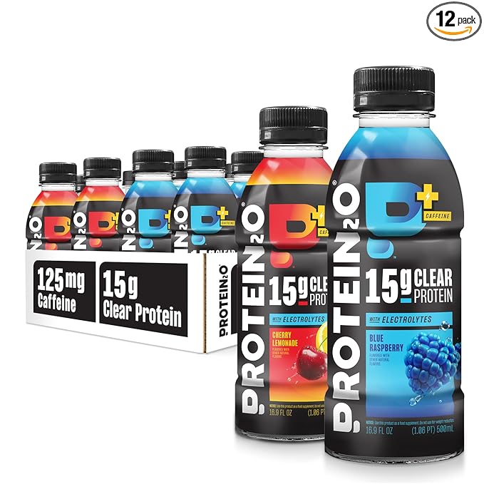 Protein2o 15g Whey Protein Isolate Hydration Drink Plus Energy & Focus, 350mg of Electrolytes, Vitamins B5 & B6, Sugar Fre...