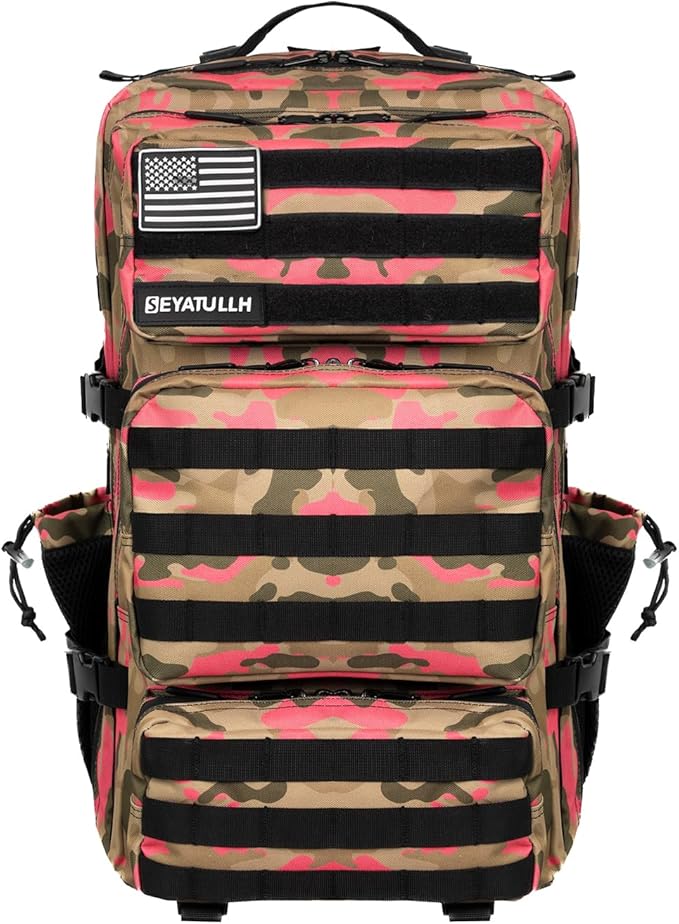 SEYATULLH Military Tactical Backpack 55L for Men & Women Bug Out Bag Assault pack Molle Daypack Hiking Trekking Rucksack (...