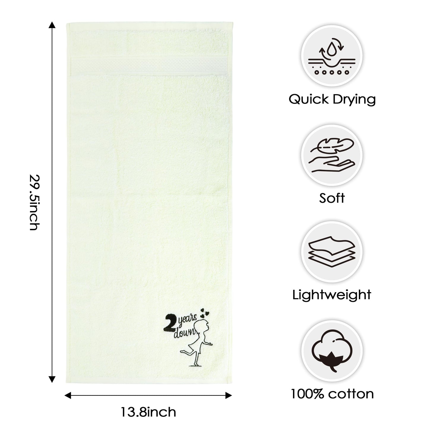 EcoUtens 2nd Anniversary Cotton Gift, 2 Pack Premium 100% Cotton Towel Set with 2 Years Anniversary Card, Romantic Gifts Anniversary Marriage Gifts for Him Her Husband Wife Couple Gift