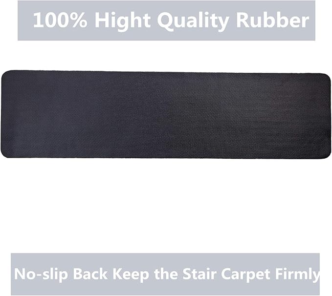 Indoor and Outdoor Carpet Stair Treads - 32" x 8" Non-Slip Stair Treads Carpet for Wooden Steps - Rubber Stair Tread Mats - Stair Rugs Anti Slip for Kids Elders and Dogs – Grey Set of 14