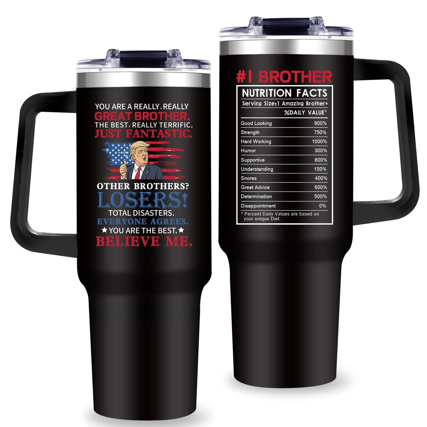 Brother Tumbler Gifts For Fathers Day for Brothers Gift from Sister Big Brother Gifts - Funny 40oz Tumbler- Unique Birthday Present Special Thank You Christmas Gift Cup for Brothers