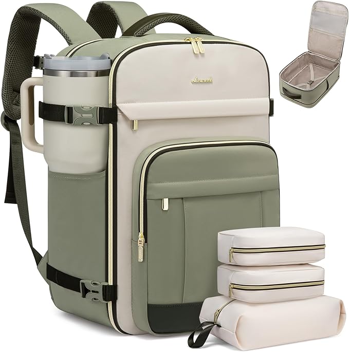 LOVEVOOK 50L Travel Backpack for Women & Men - 18 Inch Carry On Backpack & Personal Item Backpack for Airlines, Spacious a...