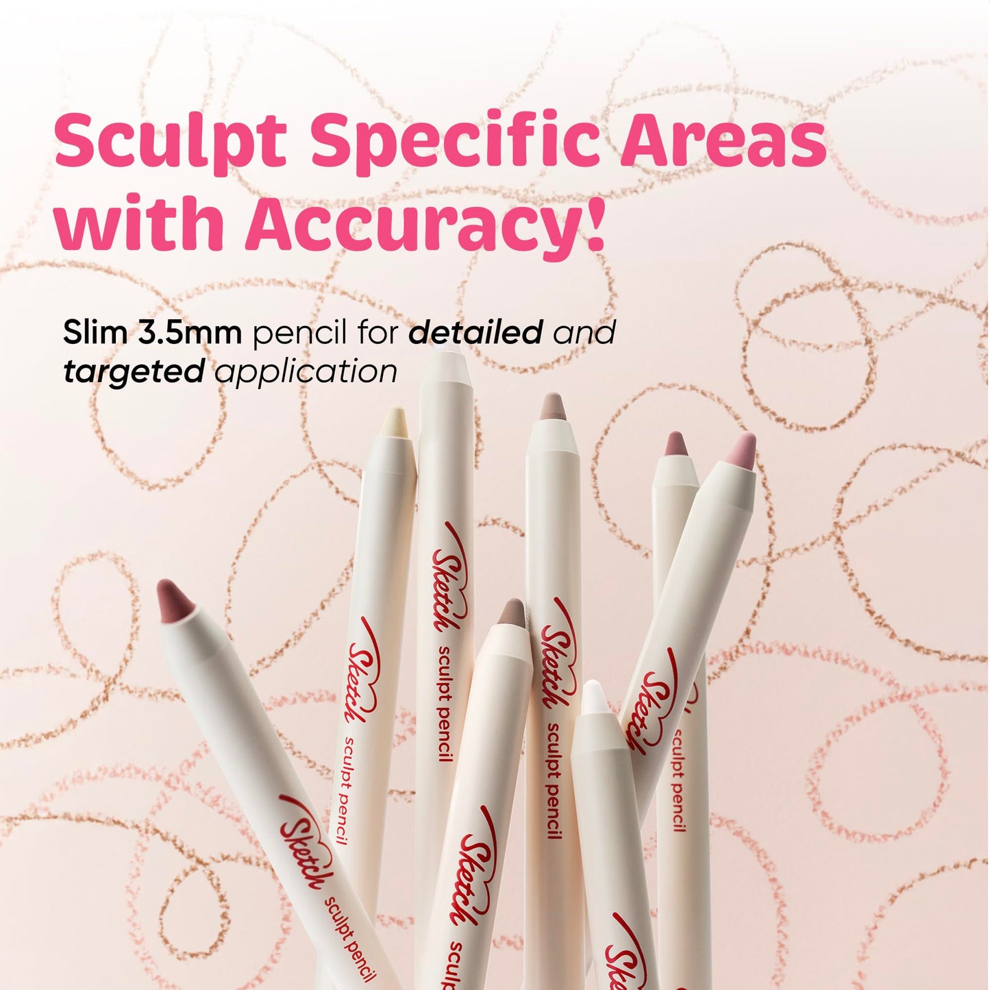 COLORGRAM SKETCH SCULPT PENCIL 08 CLAER GLOW GLITTER | Multi-Use Facial Drawing Pencil for Eyeliner, Overlip, Browbone, & Eyewho