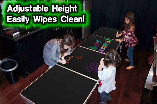 PartyTable 8 Foot or 4 Foot Portable Folding Adjustable Table w/Erasable Surface - Perfect for Art, Classrooms, Birthday Parties, Picnics, BBQs & More!