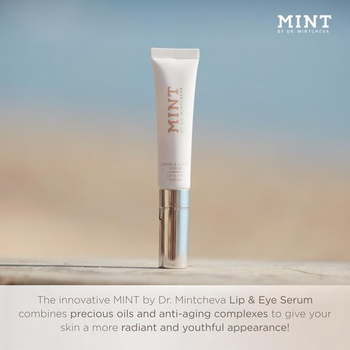 MINT Lip & Eye Serum (15 ml) – Anti-Aging Treatment with Aloe Vera, Betaine & Vitamin E – for a youthful appearance - 96% Natural Ingredients – Vegan