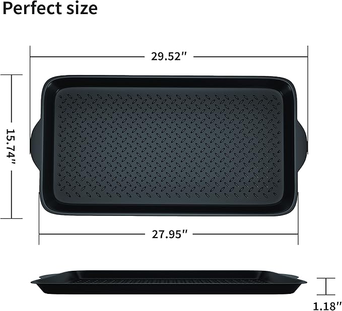 Matace 3 Pack Rubber Small Boot Tray for Entryway,Boot Mat,Shoe Tray,Shoe Mat for Indoor and Outdoor Use, 27.95"x 15.74" (Pack of 3)
