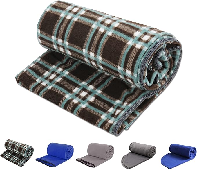 REDCAMP Fleece Sleeping Bag Liner Thicker for Adult Warm or Cold Weather, 73" Long Full Sized Zipper Camping Blanket for O...