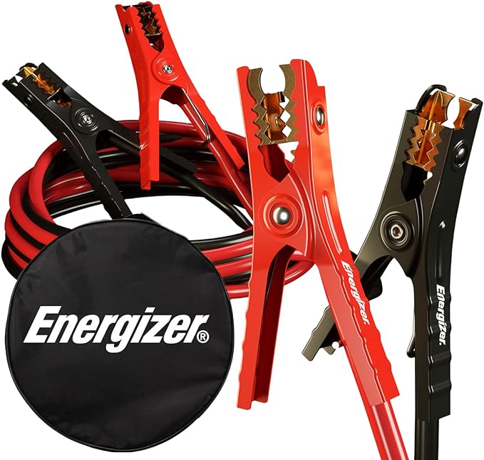 Energizer Jumper Cables for Car Battery, Heavy Duty Automotive Booster Cables for Jump Starting Dead or Weak Batteries with Carrying Bag Included (20-Feet (4-Gauge)