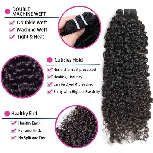 VIPbeauty 3C4A Burmese Curly Human Hair Bundles 24 Inch 1 Curly Bundles Unprocessed Burmese Raw Hair Extension Real Human Hair 16A Natural Color