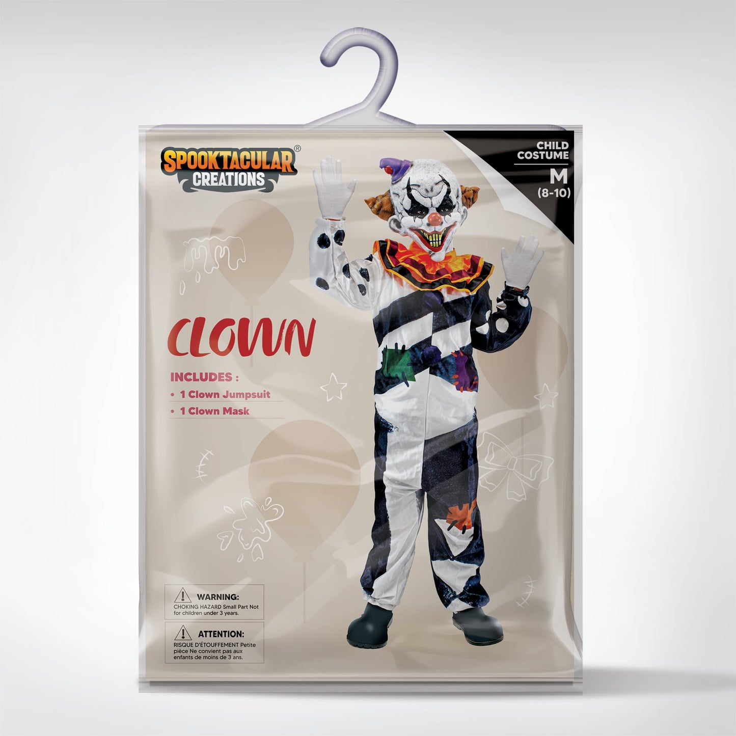 Spooktacular Creations Scary Clown Costume for Kids, Halloween Costume for Boys, Clown Halloween Outfit Set