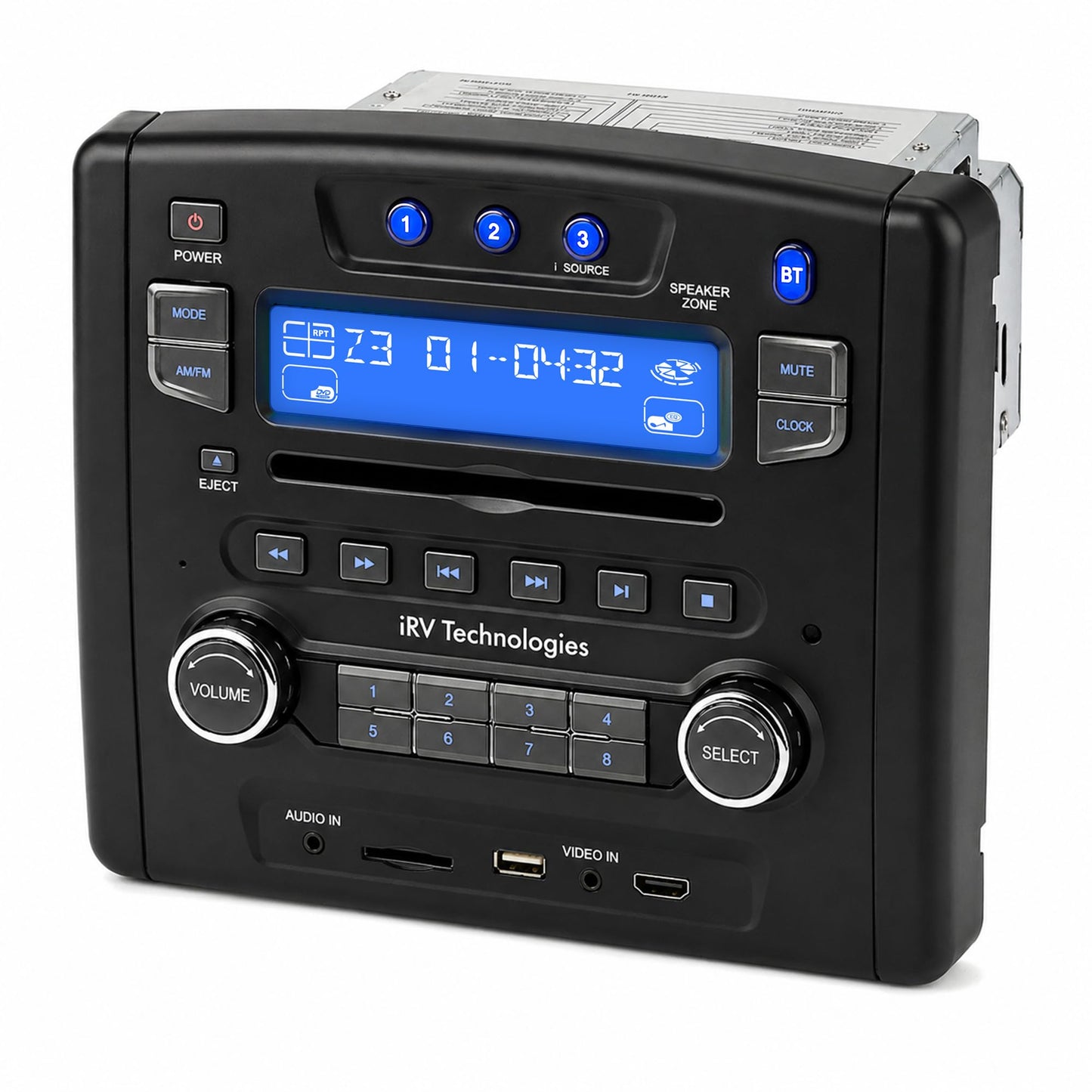 iRV Technology iRV34 AM/FM/CD/DVD/MP3/MP4 /USB/SD/HDMI/Digital2.1/Surround Sound/Bluetooth 3 Zones wall mount RV Radio Stereo