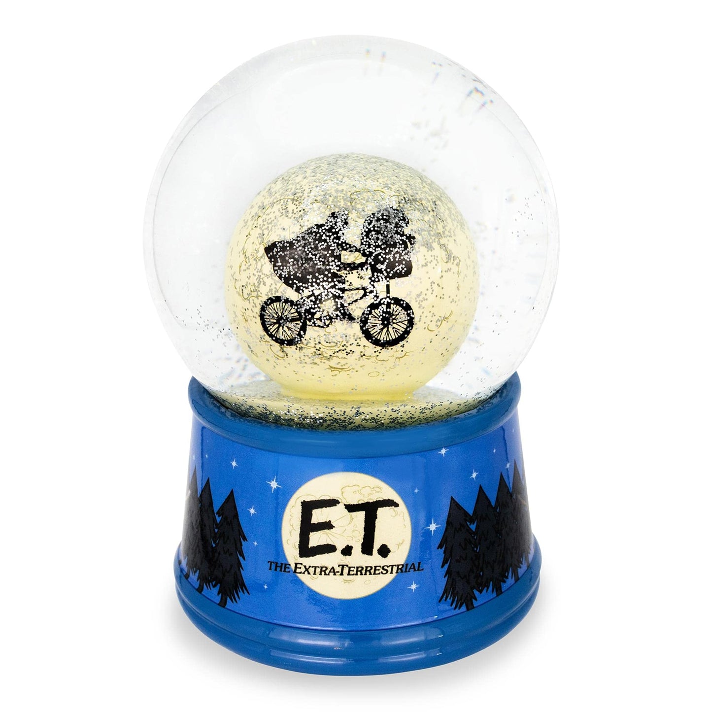 E.T. The Extra-Terrestrial Bike Moon 6-Inch Snow Globe with Swirling Glitter Display Piece