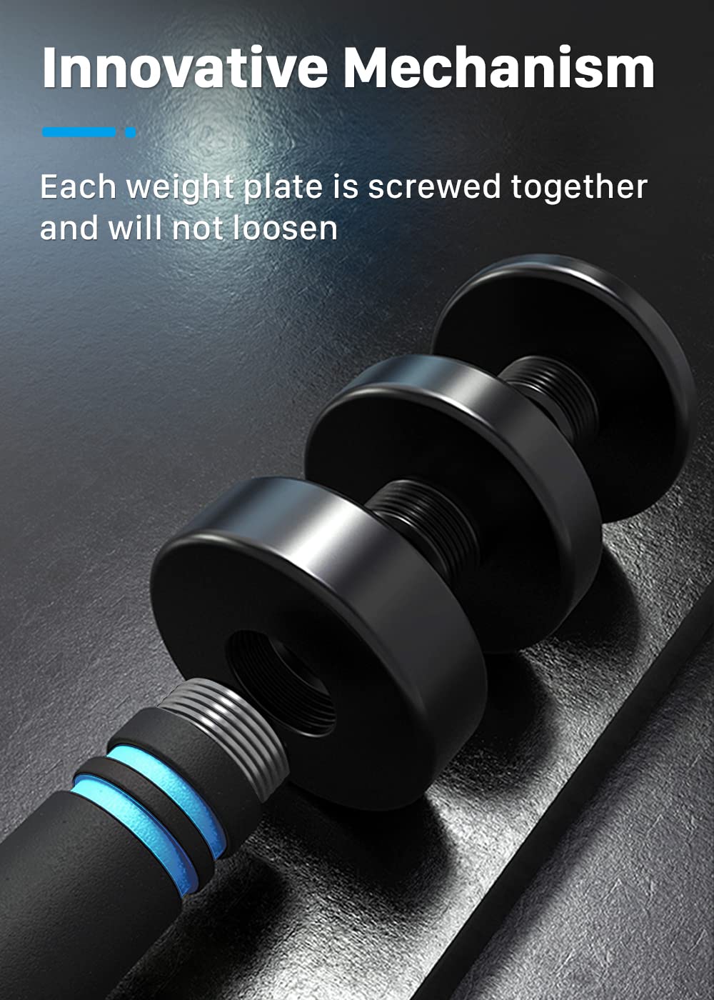 Northdeer Adjustable Black Coated Dumbbell Sets 20lbs Pair (10lbs/14lbs/16lbs/20lbs) with Foam Handles Home Gym Strength Trainging (20lbs×2)