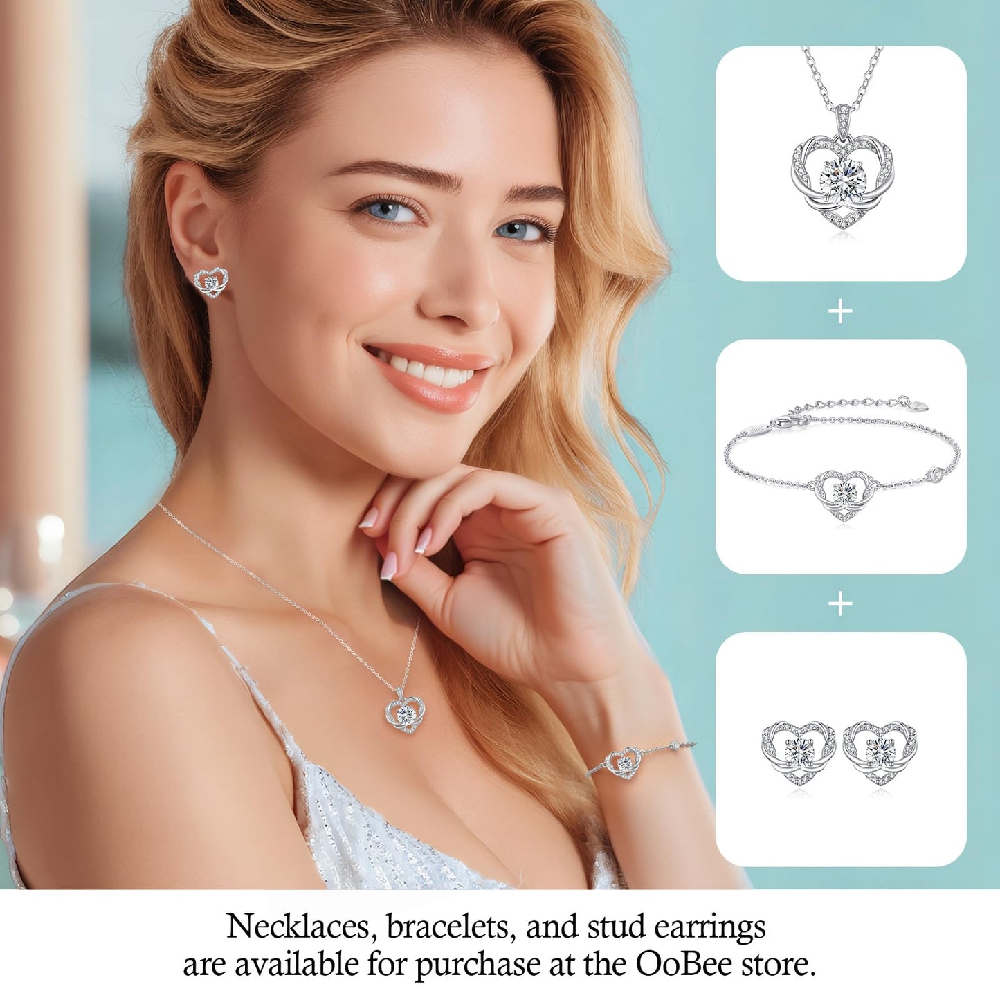 OOBEE Moissanite Bracelets for Women, 925 Sterling Silver Gold Plating Lab-Created Diamond Bracelet，Ideal Anniversary Birthday Christmas Valentine Mothers Day Jewelry Gifts for Women Mom Wife Her