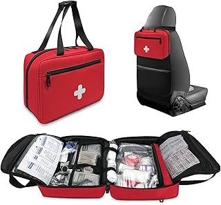 NENYX First Aid Bag Empty, Compact and Portable Medical Supplies Organizer with Multiple Compartments, Emergency Trauma Ba...