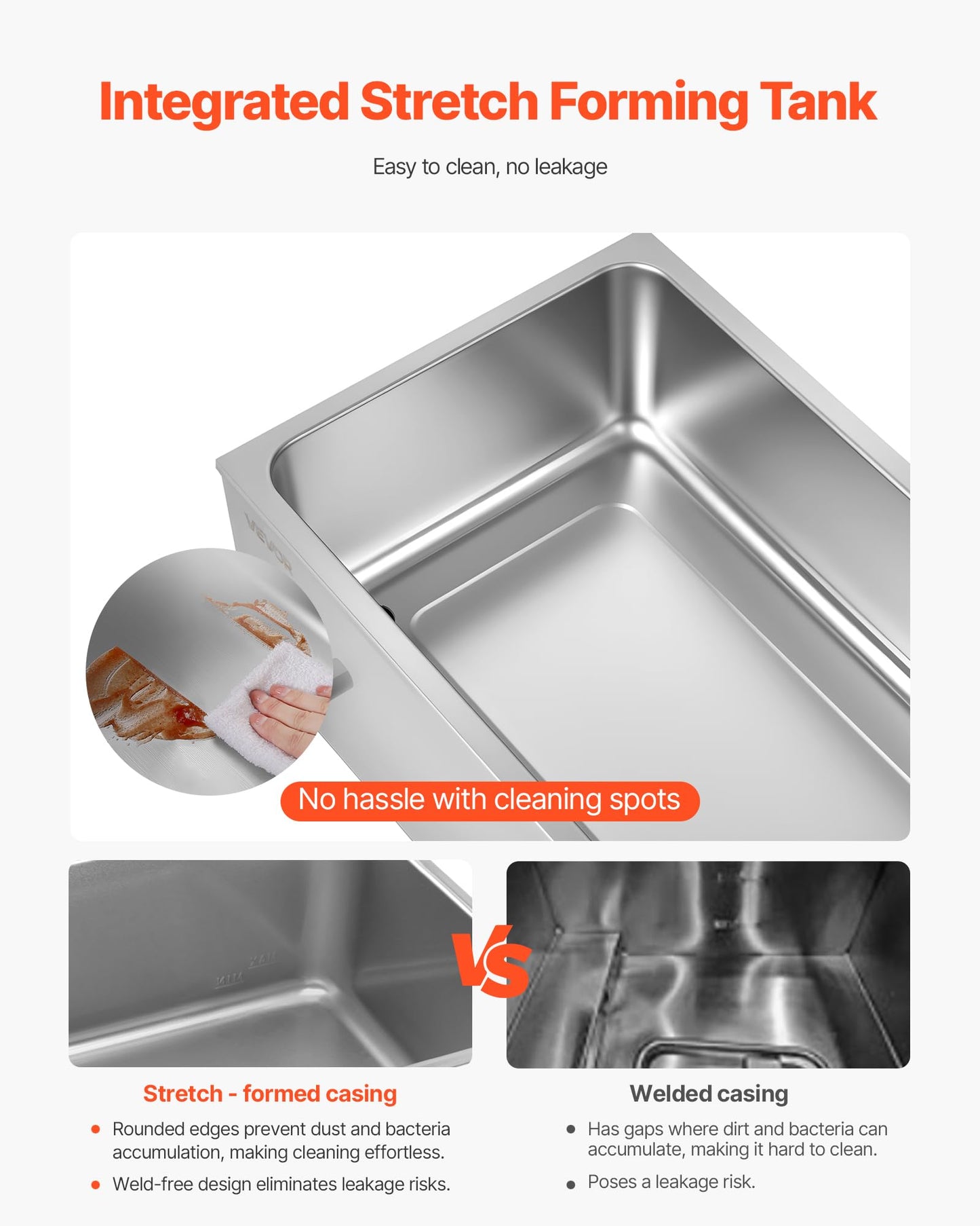 VEVOR 3-Pan Commercial Food Warmer, 24QT Electric Steam Table, 1200W Professional Countertop Stainless Steel Buffet Bain Marie with 86-185°F Temp Control for Catering and Restaurants, Silver