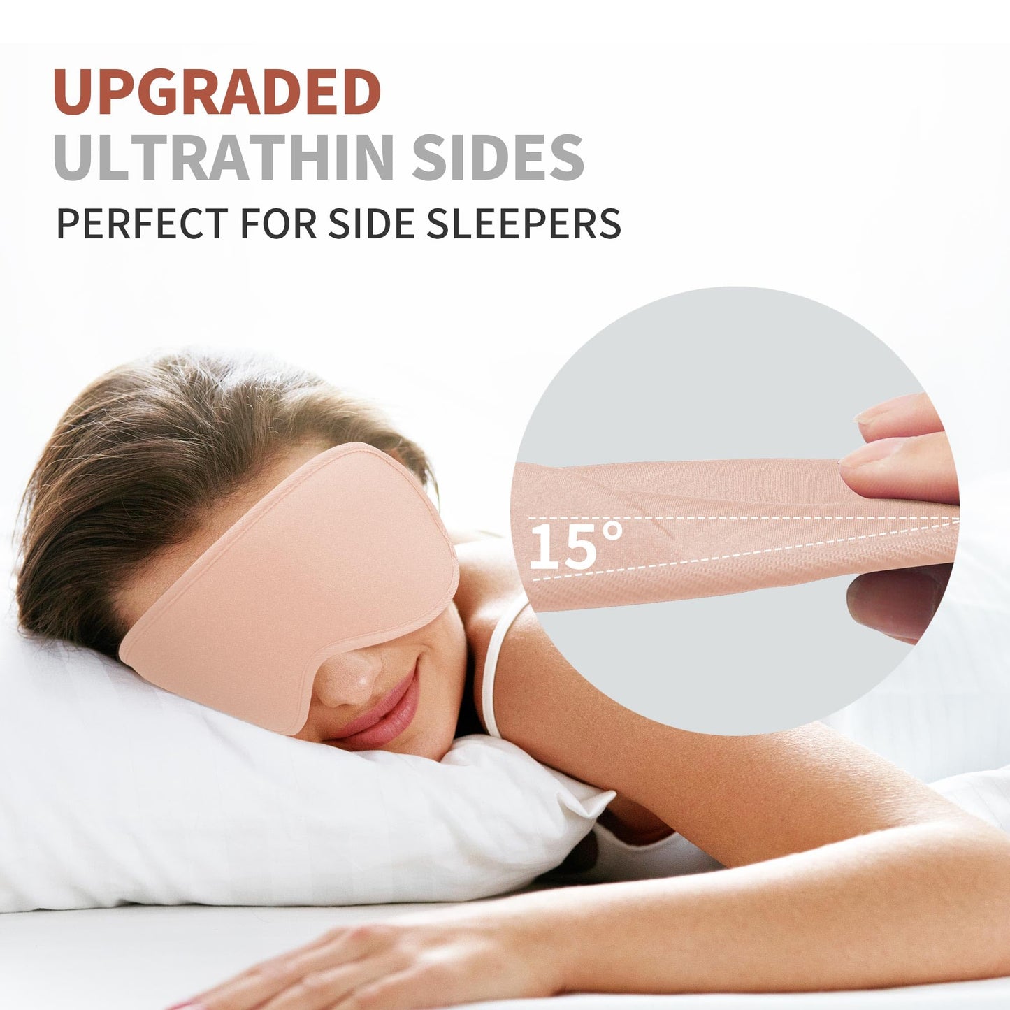 3D Sleep Mask for Men Women 2 Pack, Blackout Eye Mask for Sleeping Eye Mask for Side Sleeper, Memory Foam Adjustable&Washable, Airplane Travel Essentials Couples Yoga Meditation Office Black & Pink