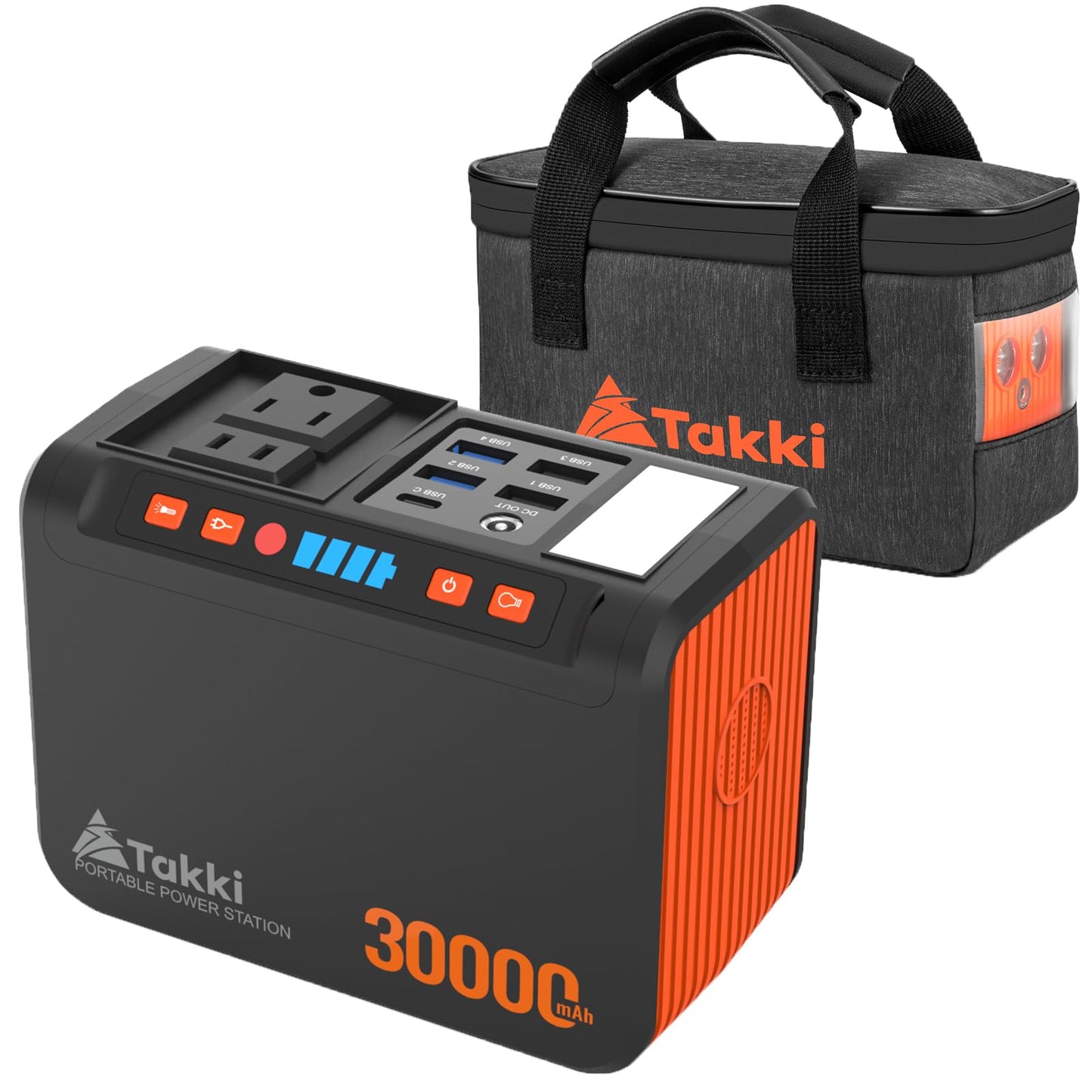 Takki 111Wh Portable Power Station With Carrying Case Bag Small Generator Lithium Battery With Peak 120W Ac Outlet Usb Ports For