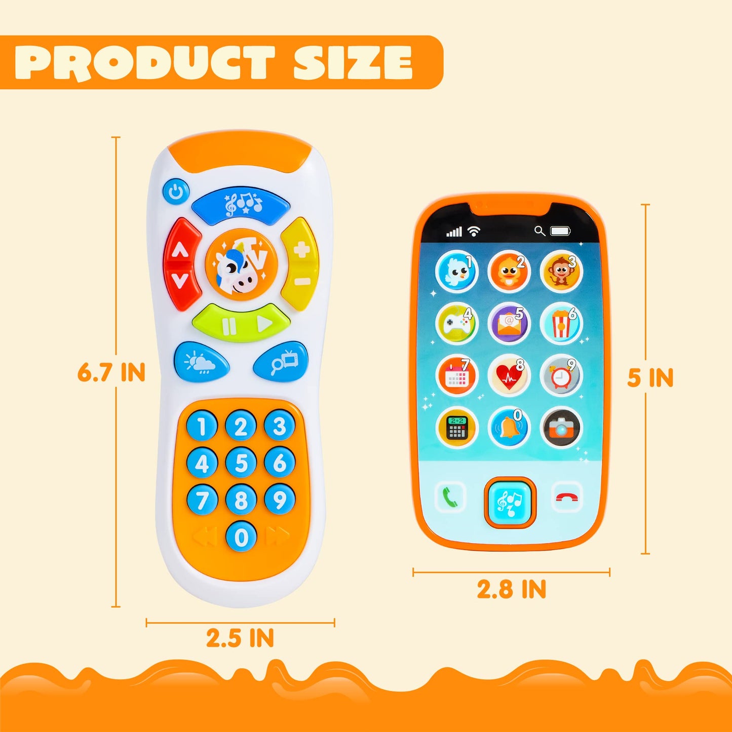JOYIN Smartphone Toys for Baby, Remote Control Baby Phone with Music, Learning Toy, Birthday Gifts for Infants, Kids, Boys and Girls, Gift for Christmas