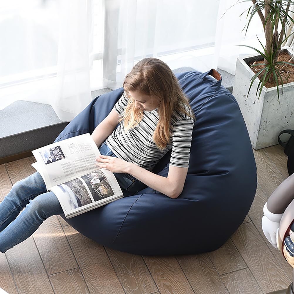 JnyDydm Kids' Bean Bag Chairs Cover Waterproof Technology Cloth Beanbag Case (No Beans) Sofa Lazy Sack for Kids, Adults, Couples - Bean Bag Chair,Blue,100 * 120cm