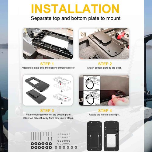 8M0092064 Xi Series Quick-Release Mounting Bracket Kit Aluminum for MotorGuide Xi3 Xi5 Trolling Motors (Black)