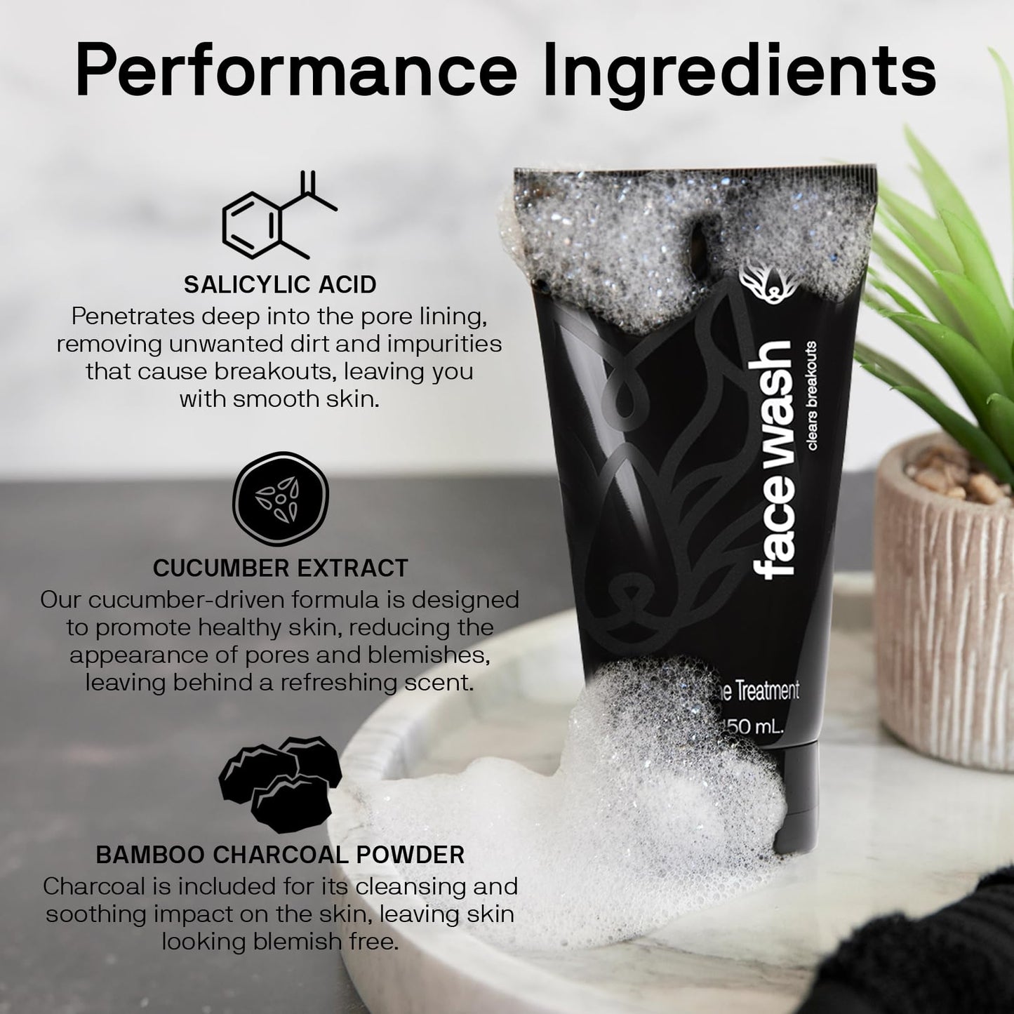 Black Wolf Mens Charcoal Powder Face Wash, 5 Fl Oz - Facial Cleanser Removes Unwanted Impurities from Your Skin and Soothes Irri
