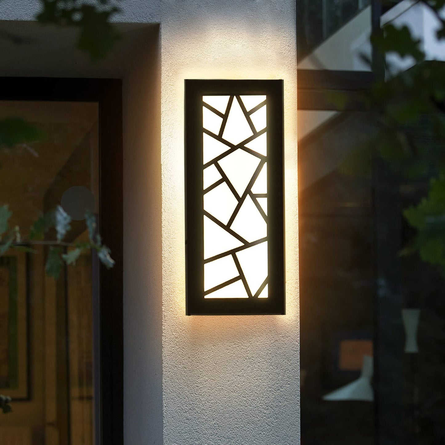 TRUWELLA Outdoor Wall Lights 11.8inch Modern Outdoor Wall Sconce LED Long Wall Sconces Black Front Porch Light Waterproof Led Wall Light IP67 3000K Exterior Lighting fixtures