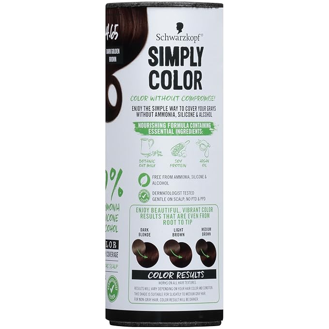 Schwarzkopf Simply Color Permanent Hair Color, 4.65 Dark Golden Brown