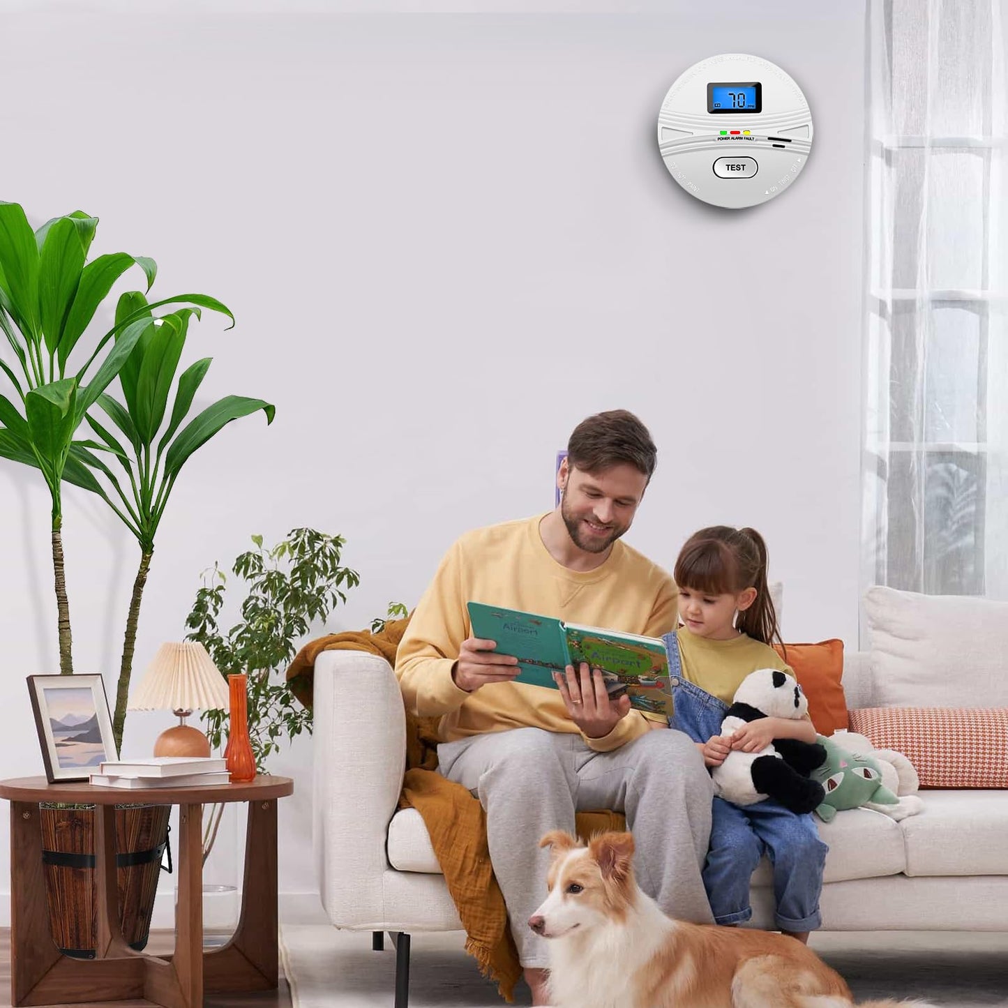 2 Pack Smoke and Carbon Monoxide Detector,Smoke Detector Carbon Monoxide Detector Combo with Batteries,Fire Alarm Smoke Detector with Test Button and Digital Display