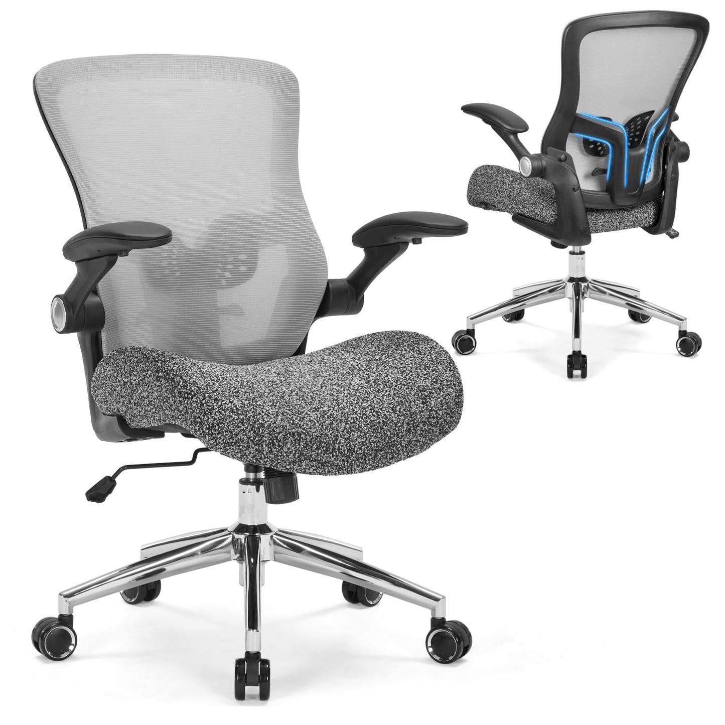 Heavy Duty Office Chair-400lbs, Ergonomic Desk Chair with Wide & Soft 3D Modeling Foam Cushion Home Office Desk Chair with Adjustable Seat Height, Executive Computer Task Chair for Heavy People