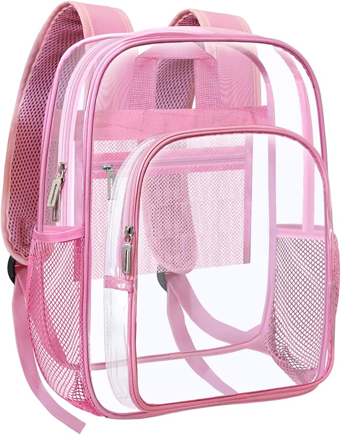 HEEYA Clear Backpack Heavy Duty Transparent Backpack for Security, Sports, Work, Travel, Stadium