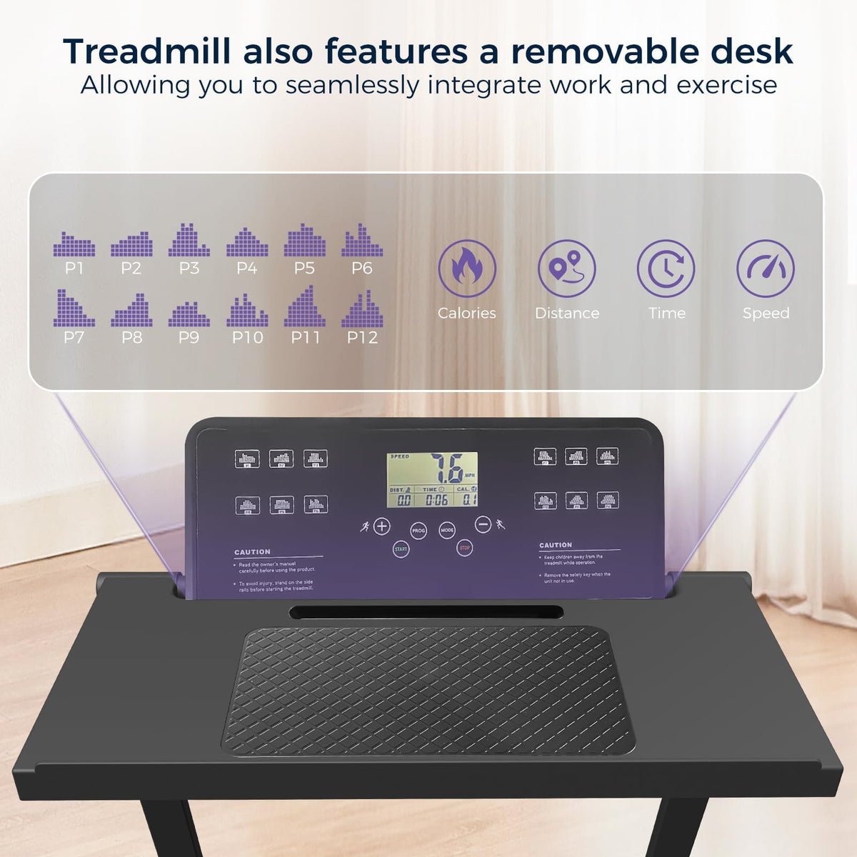 Treadmill for Home, Walking Pad with Handle Bar. 2 in 1 Walking Pad Treadmill 300+ lb Capacity, Compact Treadmills with Desk Workstation for Small Spaces. 3.0HP Portable Running Machine for Home Small