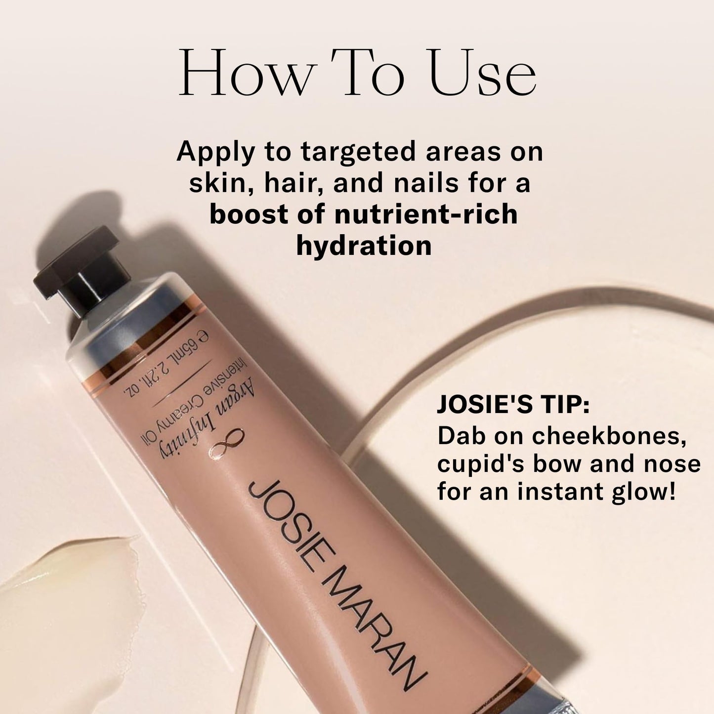 Josie Maran Intensive Creamy Oil - Multi-Tasking Skin Moisturizer & Everything Balm for Dry Lips, Elbows & Full Body Care - Powe