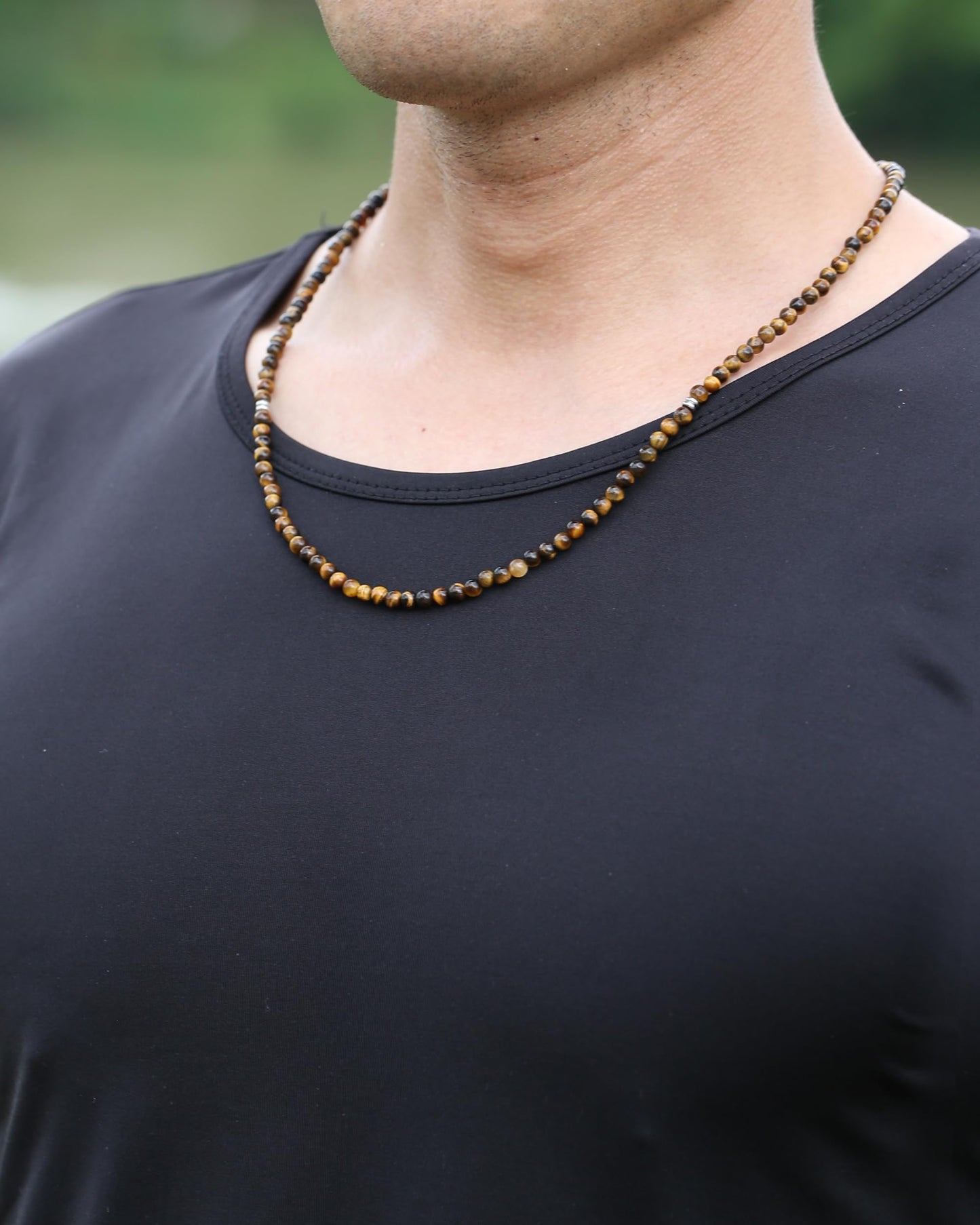 MIDDLUX Necklace for Men, Birthday Gift for Dad, Husband Birthday Gift, Mens Jewelry, Men Necklace, Tiger Eye Necklace