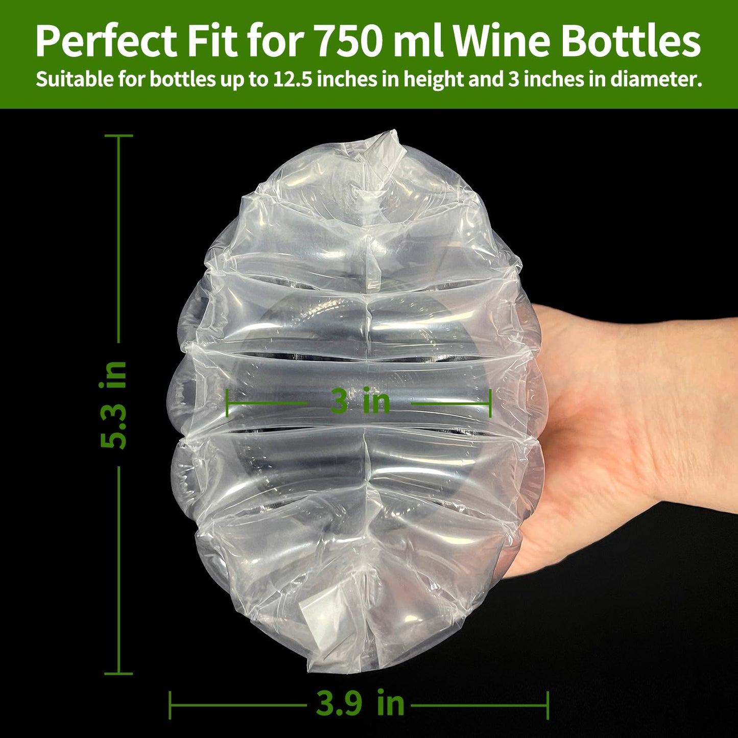 Wine Bottle Travel Protector Bags, Monkkino 16 Packs Inflatable Bubble Cushion Wrap, Safety Choice for Glass Bottles in Transport with Luggage, Air Filled Packaging Sleeves with Reusable Pump