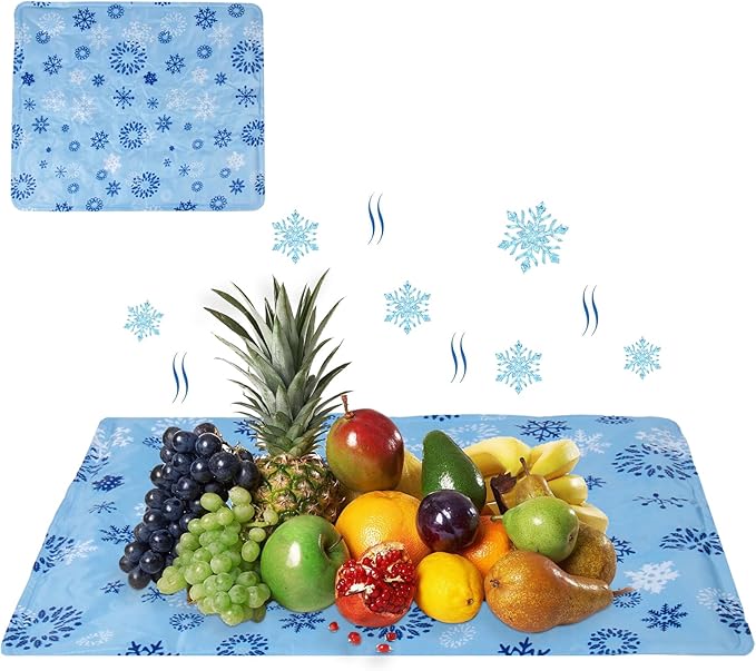 2 Pcs Large Reusable Freezable Ice Mat for Keeping Food Trays, Cheese Boards, Veggie Plates Fresh and Cold, Charcuterie Ch...